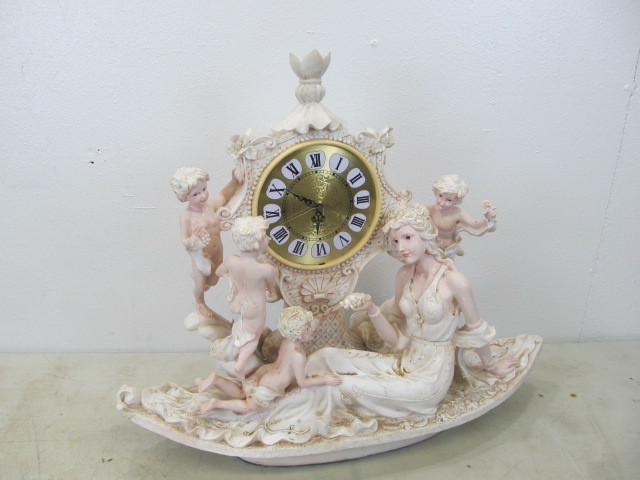 Large Vintage Figural Mantel Clock