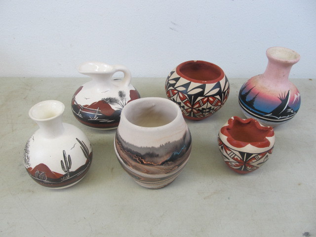 Lot of Native American Pottery Vases & Pots