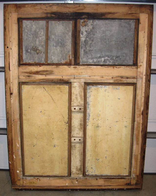 lot 022 image: Large, Antique Refrigerator Wooden Front Panel wDoors