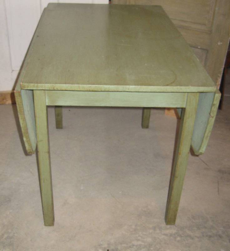 lot 002 image: Vintage, Wood Kitchen Table with Drop Sides