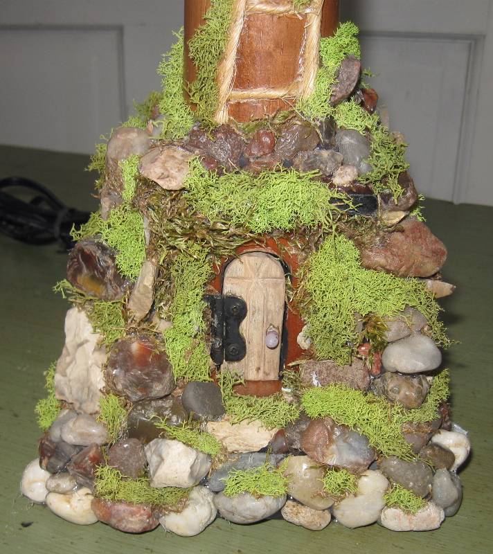 lot 038 image: One of A Kind Fairy House Lamp - Handmade