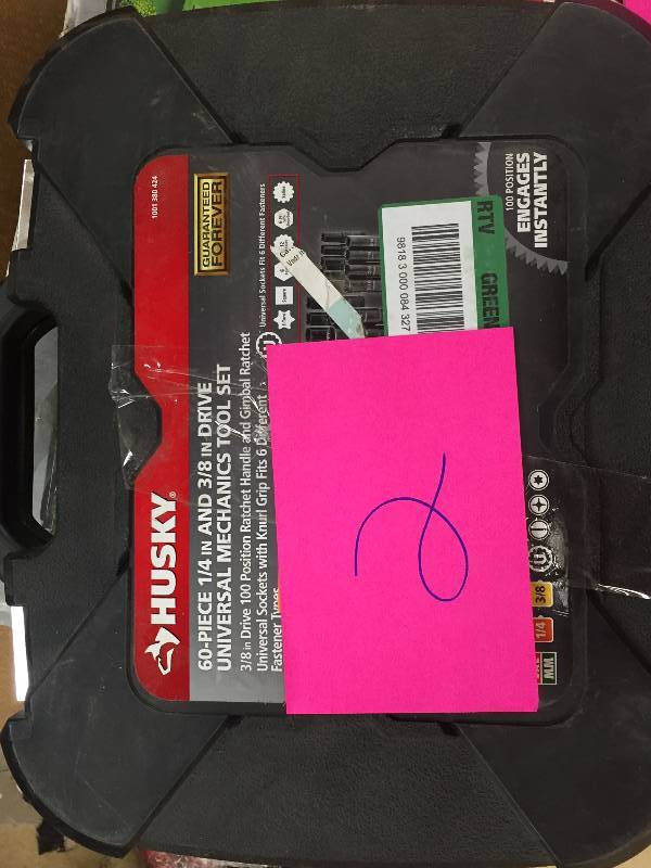 lot 2 image: Husky 14 in. and 38 in. Universal Mechanics Tool Set missing pc