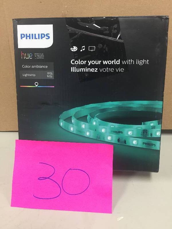 lot 30 image: Philips Hue Light Strip Plus Multi-Color LED Light Strip open box