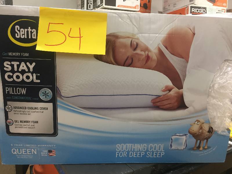 lot 54 image: Serta StayCool Memory Foam Pillow  open box never used