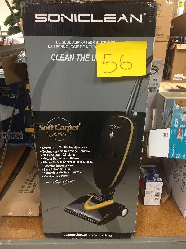 lot 56 image: Soniclean Soft Carpet Upright Vacuum Cleaner open box never used