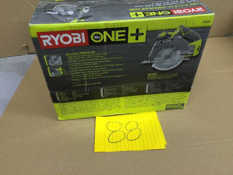 lot 88 image: Ryobi ONE 18-Volt 6-12 in. Cordless Circular Saw (Tool Only)