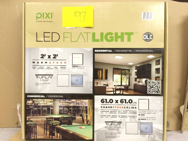 lot 97 image: Pixi 2 ft. x 2 ft. Edge-Lit LED Flat Light Luminaire New