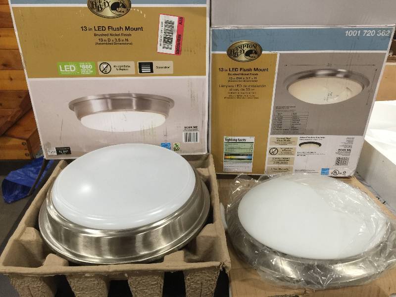 lot 124 image: Lot of 2 -13 in LED Flush Mounts