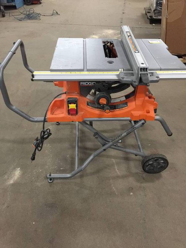 RIDGID 15 Amp 10 in. Heavy-Duty Portable Table Saw with Stand used in ...