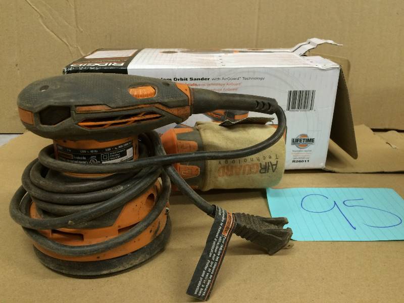 lot 95 image: Ridgid 5 Random Orbit Sander used missing dust bag In good working condition