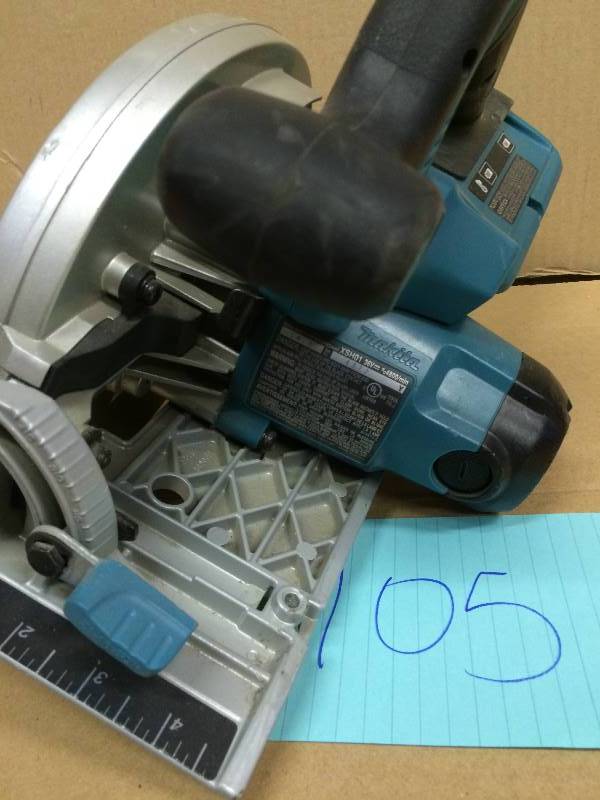 lot 105 image: Makita 36-Volt LXT X2 Lithium-Ion 7-14 in. Cordless Circular Saw (Tool-Only) - uses 2 18V batteries , motor delivers 4,800 RPM