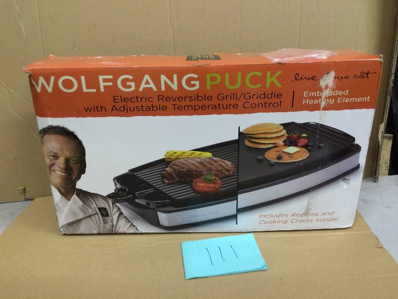 lot 111 image: Wolfgang Puck Electric Reversible Grill Never used