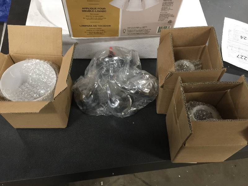 lot 128 image: Hampton Bay Vanity Fixture Chrome Finish Never used
