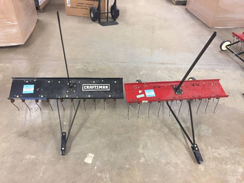 lot 131 image: LOT OF 2 Craftsman 40 in. Rear Mount Dethatcher