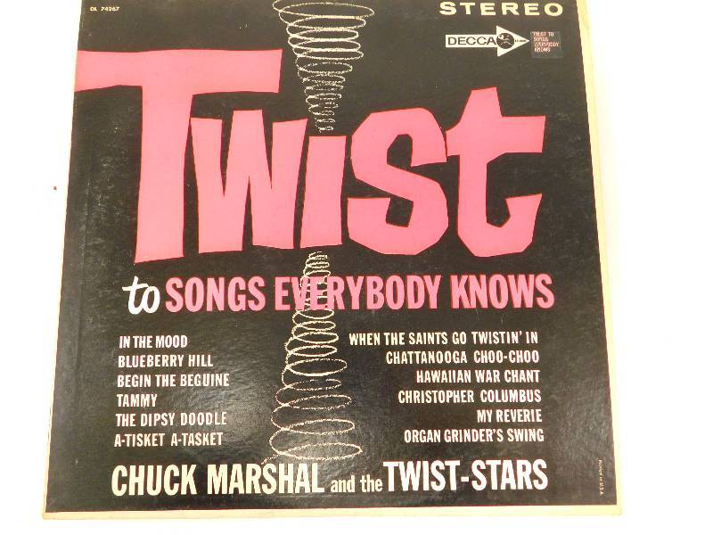 lot 22 image: Twist to Songs Everybody Knows Vinyl Record Album - Chuck Marshall & The Twist-Stars