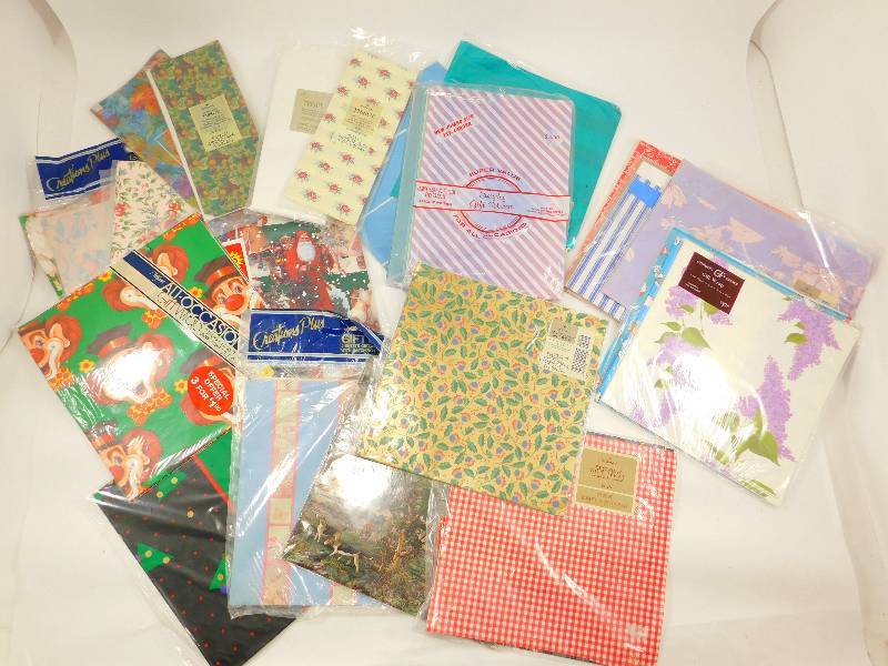lot 28 image: Lot of New Vintage Wrapping & Tissue Paper