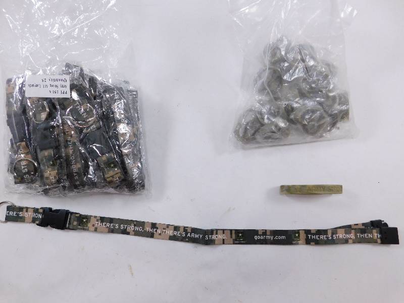 lot 41 image: Lot of New U.S. Army Lanyards and Bracelets