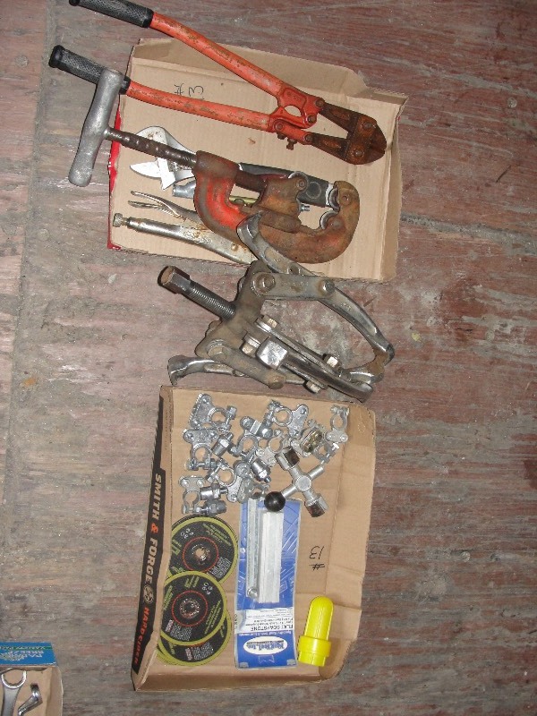 lot 13 image: Battery Ends, Puller, Vise Grips, Misc.