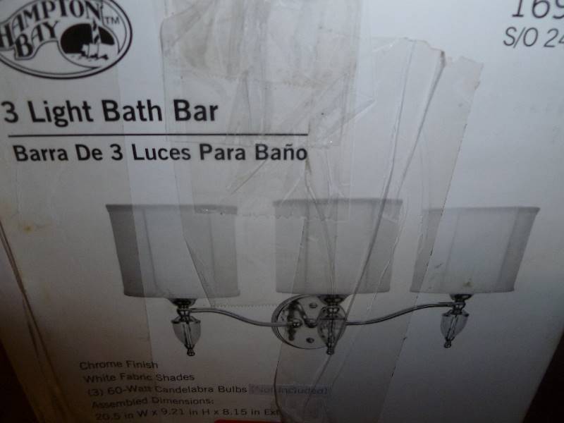 NEW Hampton Bay 3 Light Bath Bar