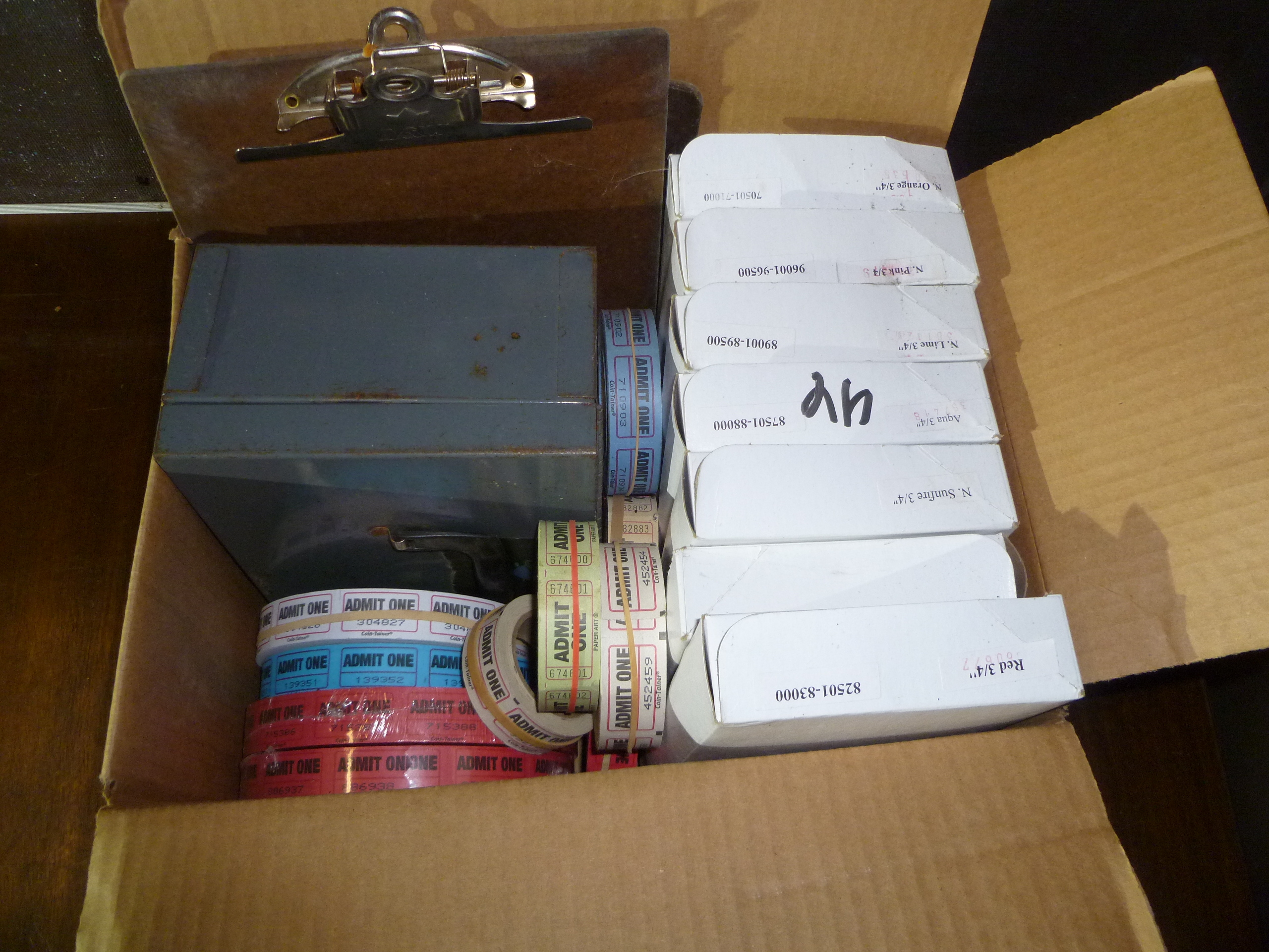 Lot of Tyvek Wristbands, Tickets & Cash Box