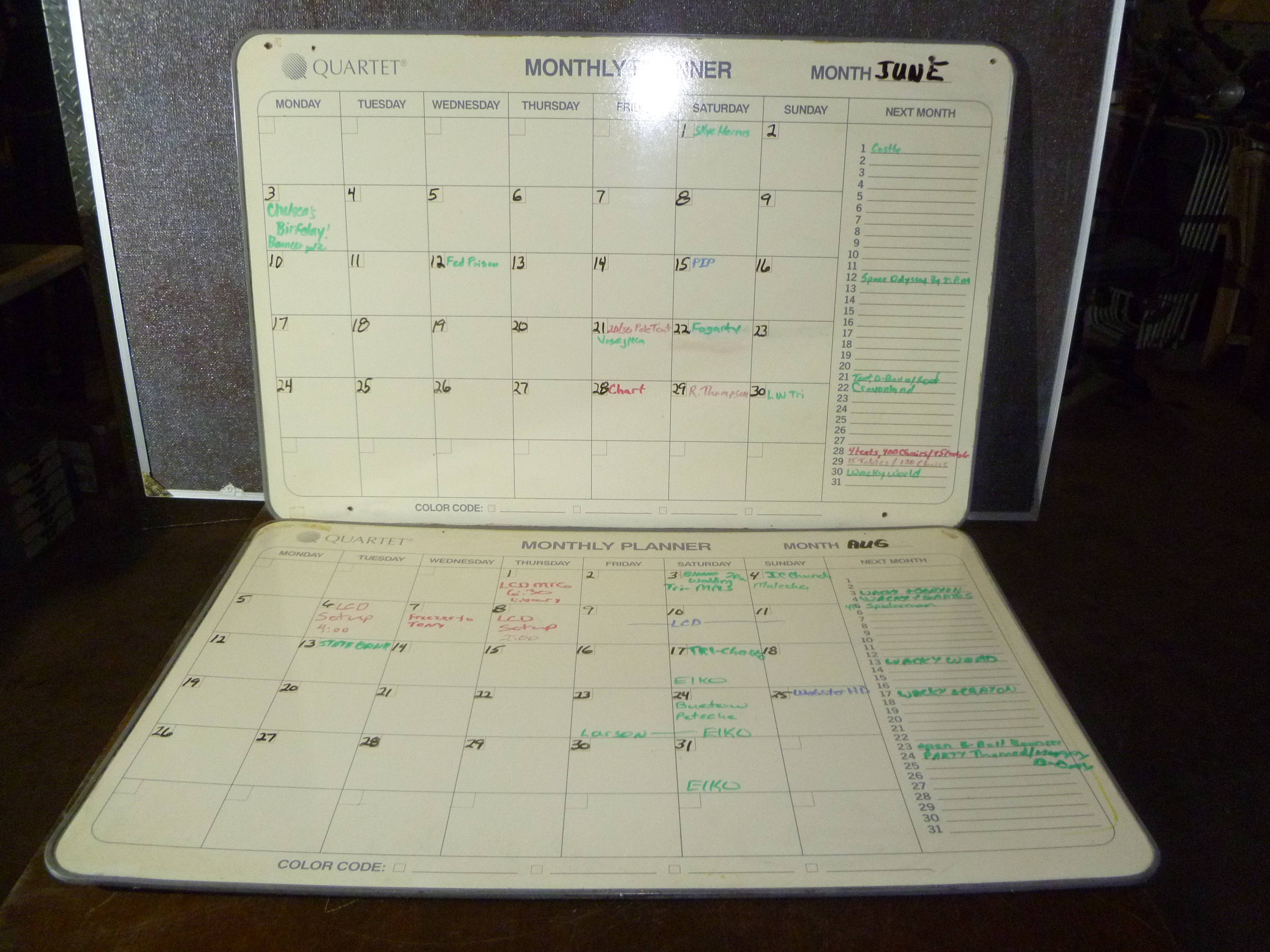 2 Monthly Dry Erase Planning Boards