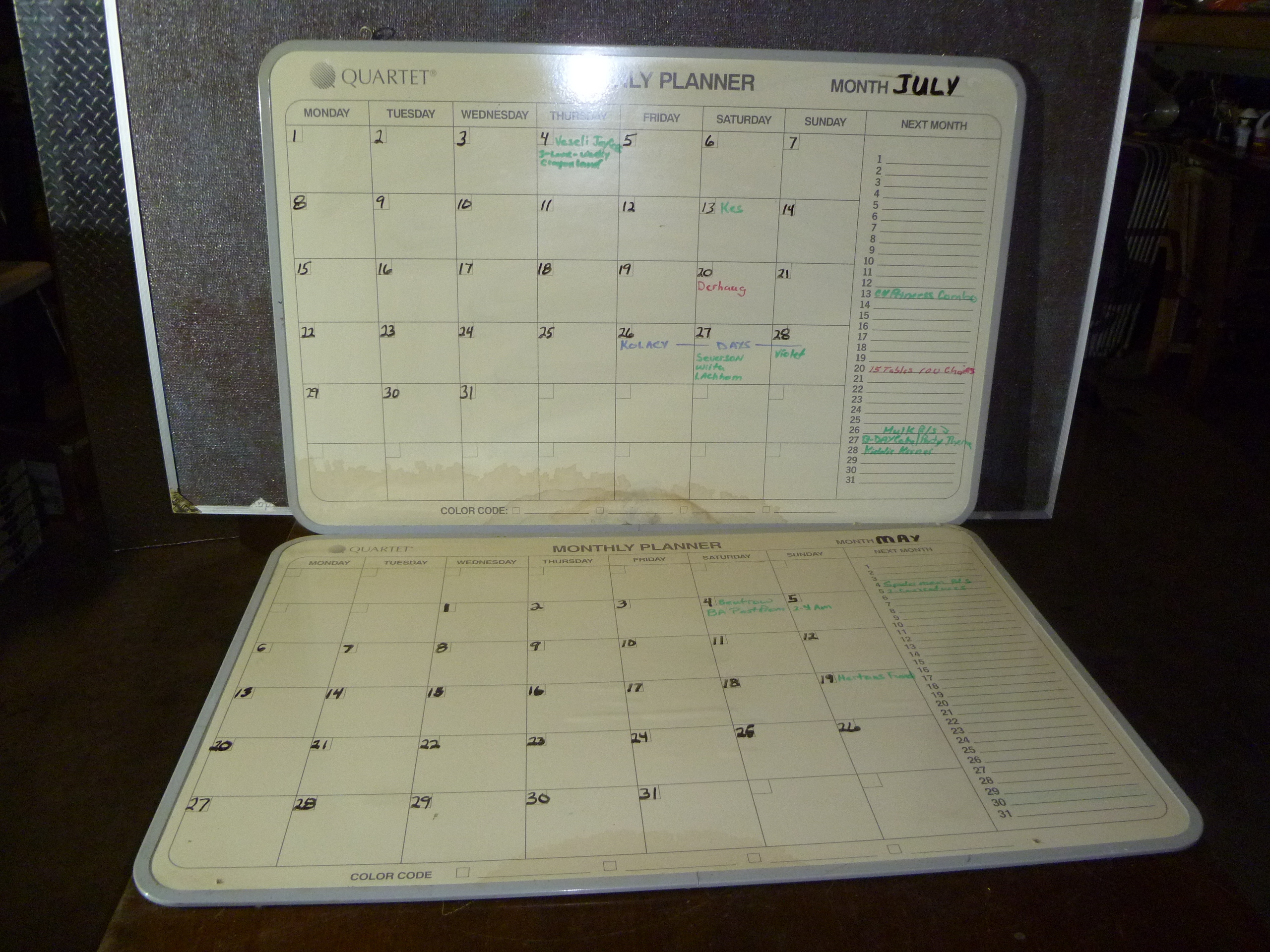 2 Monthly Dry Erase Planning Boards