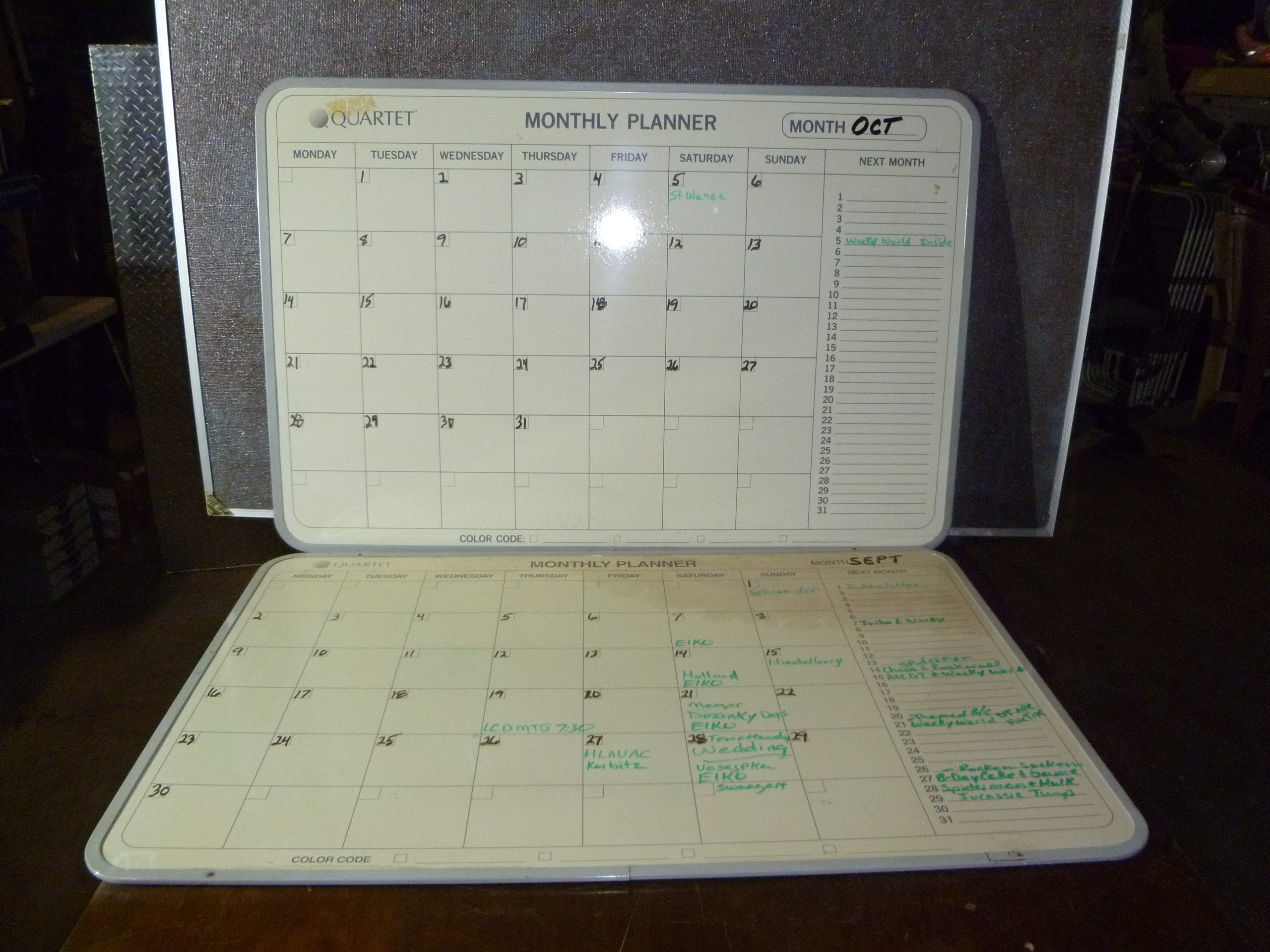 2 Monthly Dry Erase Planning Boards