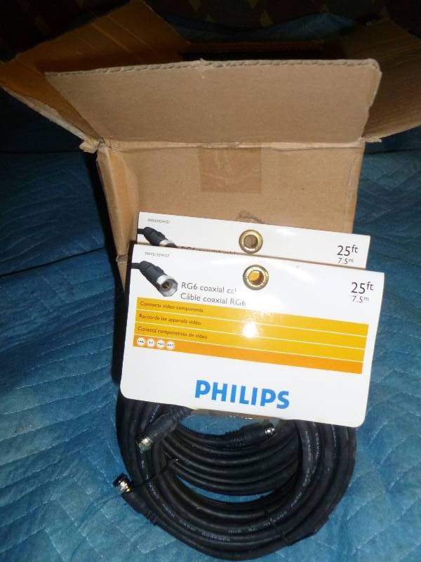 3 Cases New 25ft RG6 Coaxil Cable.