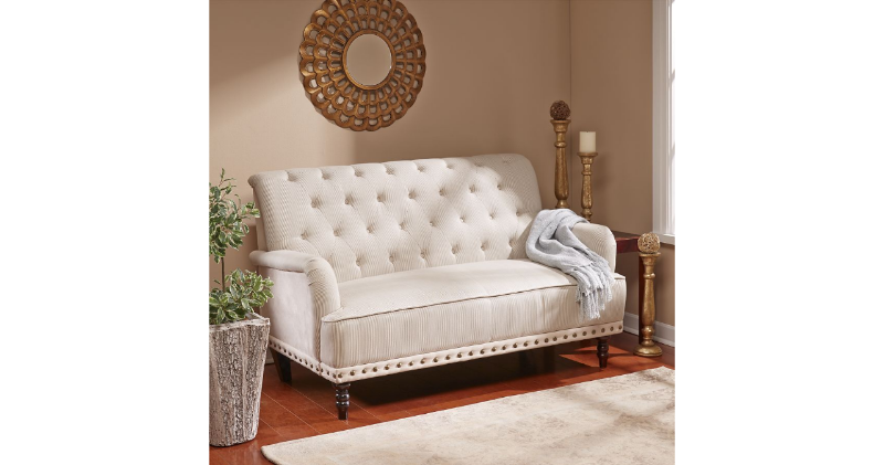 lot 56 image: Tufted Loveseat open box Retail $49...