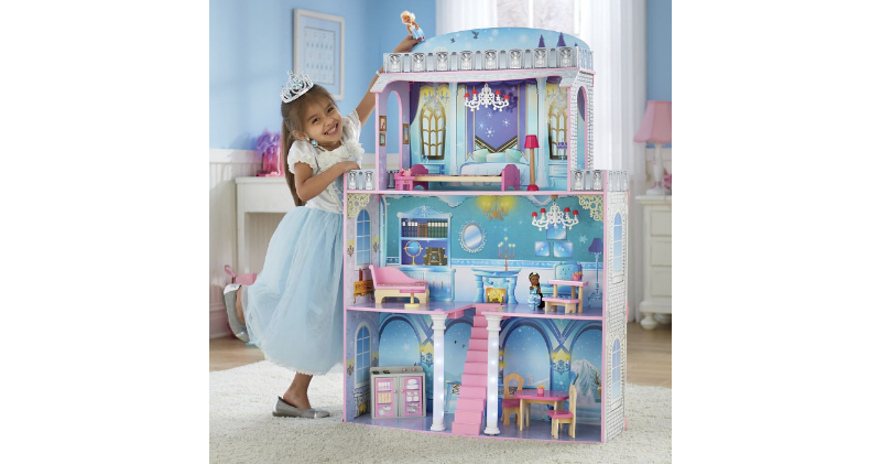 lot 66 image: 2-In-1 Fantasy Dollhouse with Furni...