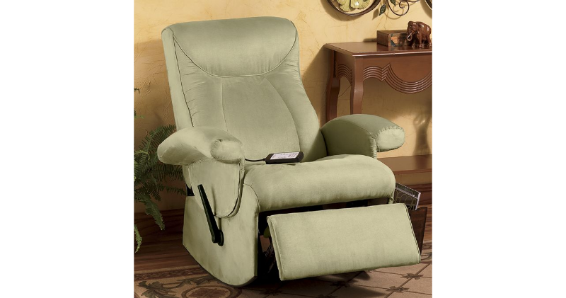 lot 69 image: Rocking Massage Chair Tan open box ...
