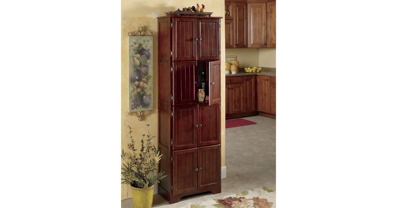 lot 79 image: 8-Door Wall Cabinet Walnut open box...