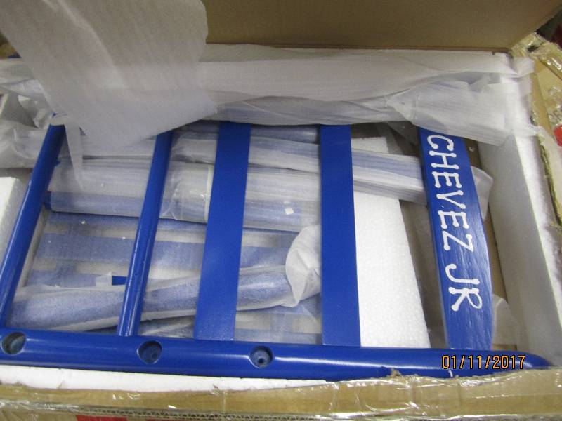 lot 39 image: Childs Rocking Chair Blue open box...