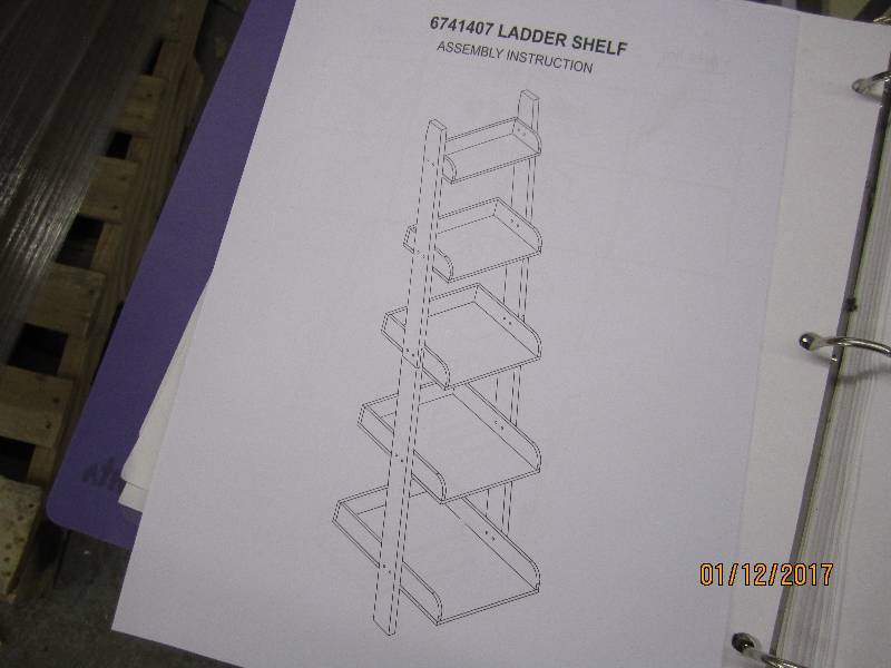 lot 77 image: Modern Ladder Shelf open box Retail...