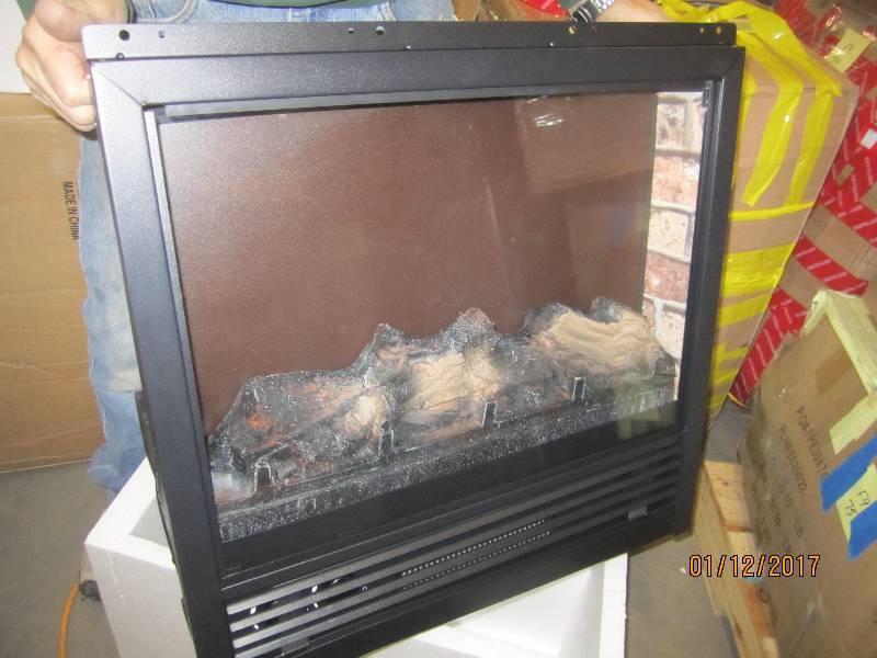 lot 90 image: Metal Fireplace Insert open box, un...