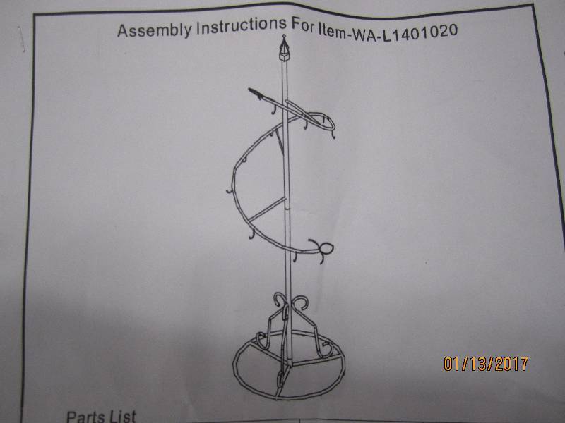 lot 116 image: Metal Spiral Hanger open box Assemb...