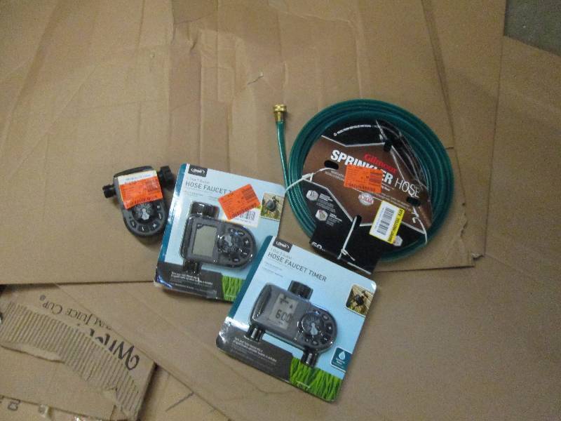 lot 13 image: 3 orbit hose faucet timers and 1 ne...