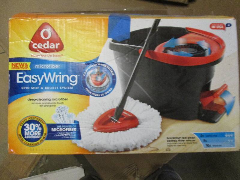 lot 17 image: cedar easy wring spin mop and bucke...