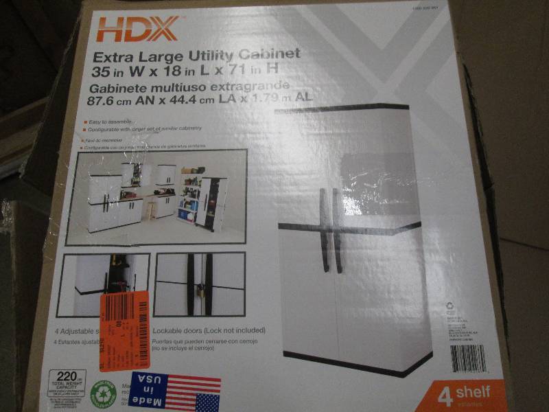 lot 26 image: HDX extra large utility cabinet 4-s...