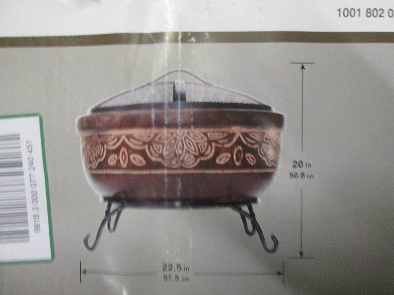 lot 32 image: clay fire pit steel stand included ...