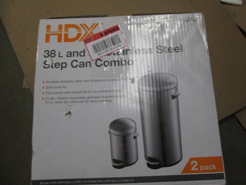 lot 33 image: 38 stainless steel garbage can onl...