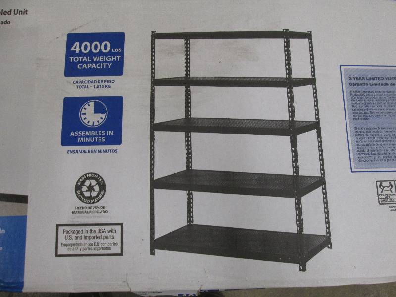 lot 42 image: Edsal 48 W X 24 L X 72 H 5-shelf...