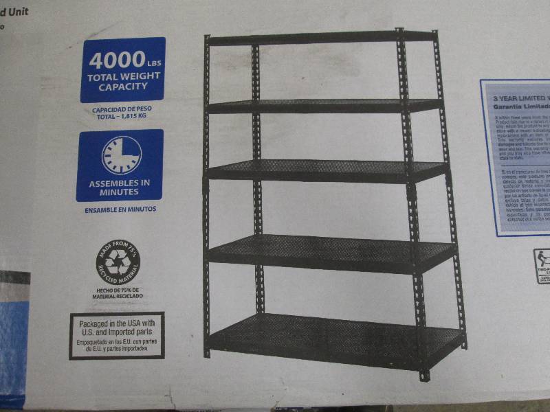 lot 44 image: Edsal 48 W X 24 L X 72 H 5-shelf...