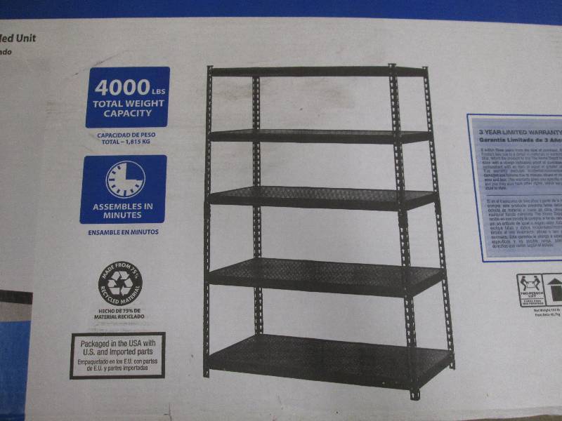 lot 45 image: Edsal 48 W X 24 L X 72 H 5-shelf...