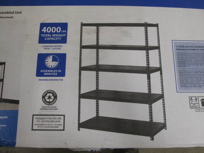 lot 46 image: Edsal 48 W X 24 L X 72 H 5-shelf...