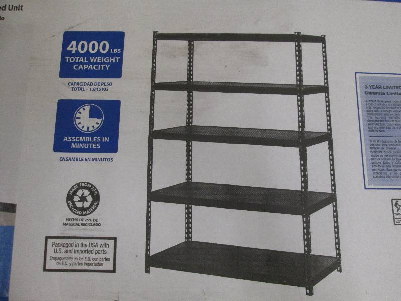 lot 47 image: Edsal 48 W X 24 L X 72 H 5-shelf...