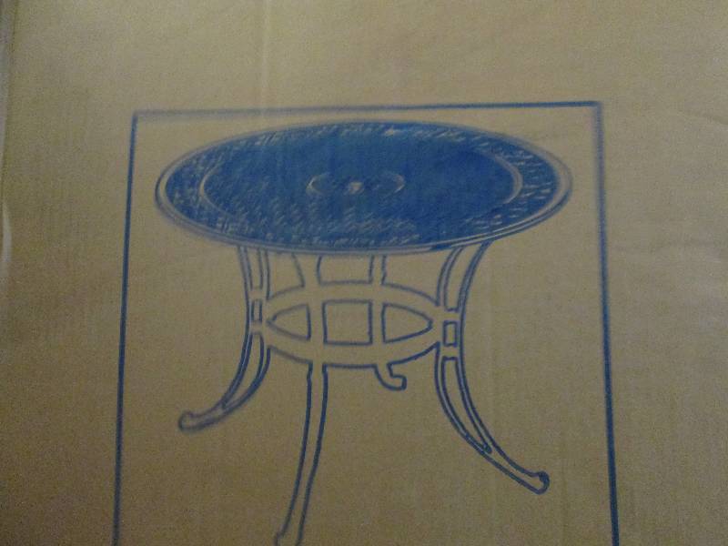 lot 50 image: 42 round dining table metal constr...