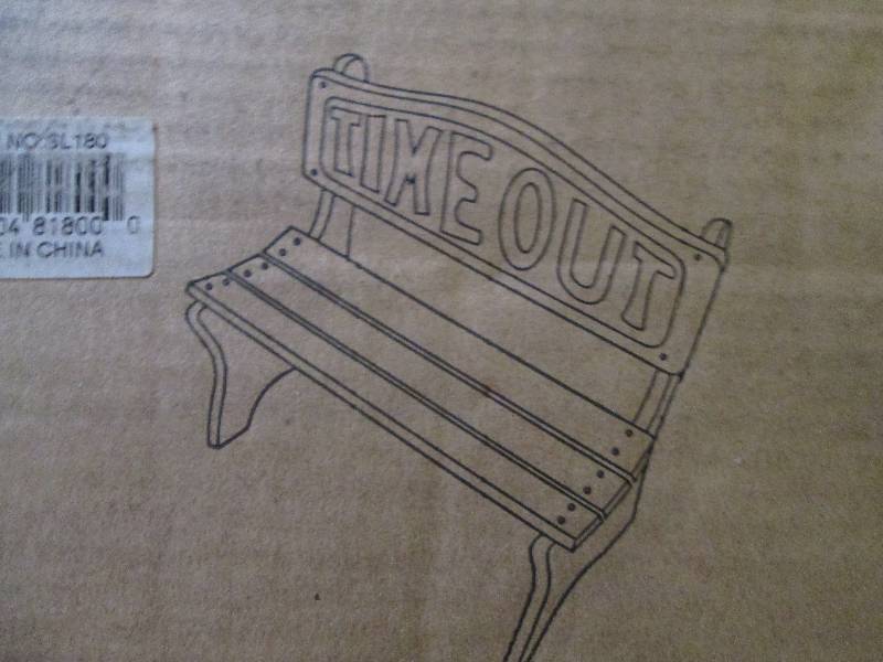lot 81 image: DC amer timeout wooden kiddie bench...