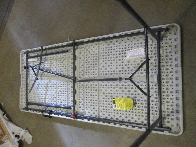 lot 103 image: 6 foot long foldable resin table on...