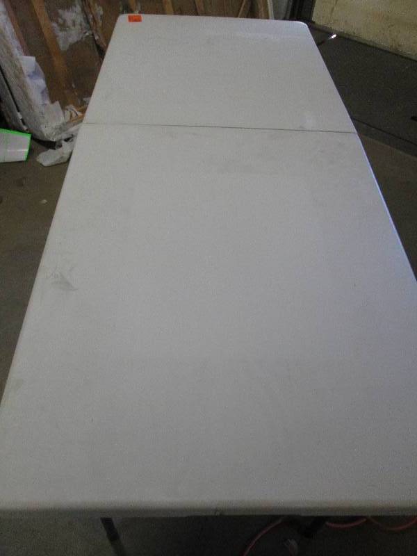 lot 106 image: 6 foot long foldable resin table ...